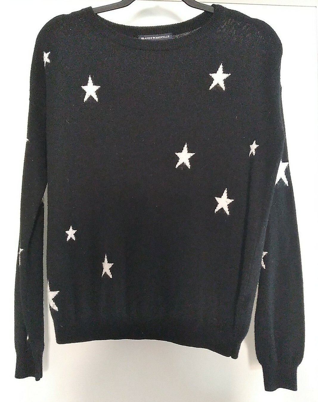 Brandy Melville Star Sweater Black w 