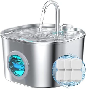 Auto Cat Water Fountain Stainless Steel-Pet Drinking Bowl for Cats & Dogs Indoor - Picture 1 of 8