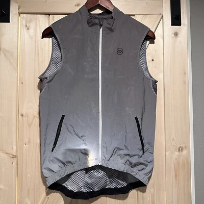 Monton Sports Reflective Cycling Vest StarSharp Windproof Gray Full Zip Hi-Vis S - Image 1 of 4