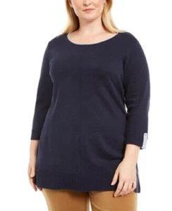 Karen Scott Women's Plus Size Cotton Roll-Neck Pullover Sweater, Navy Blue, 2X - Picture 1 of 1