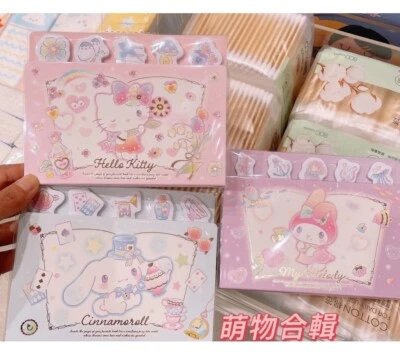 Cute HELLO KITTY Cinnamoroll My Melody Sticky Note Memo Pads Folding Book Sanrio - Image 1 of 4