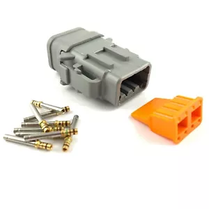 Deutsch DTM 8-Way Socket Connector Kit 24-20 AWG Gold Contact Plug DTM06-8S - Picture 1 of 2