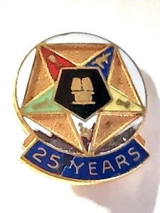 Freimaurer Vintage Orden des Oststerns 25 Jahre Mitglied Pin (070123) - Bild 1 von 2