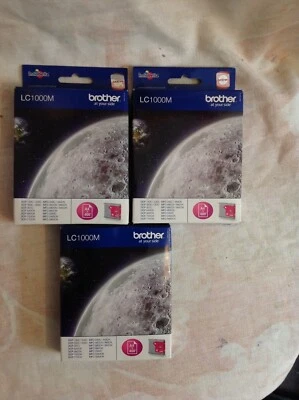 3 x  BROTHER LC1000M INKS MAGENTA - Image 1 of 3