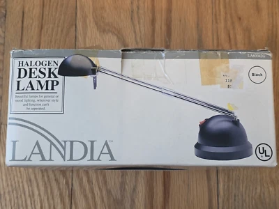 NEW BOX Black Underwriter Laboratories Telescoping Halogen Desk Lamp Vintage 90s - Image 1 of 4