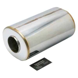 304 Stainless Steel Oval Universal Muffler 2.5" Single Straight Inlet & Outlet - Picture 1 of 4