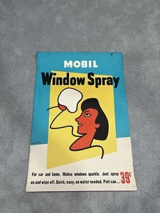 Old Mobil Window Spray Vintage Gas Station Poster 1940’s Hauck Original Artwork - Picture 1 of 6