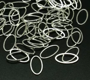 LOT de 50 ANNEAUX de JONCTION CONNECTEURS fermés OVALES 16 x 9mm ARGENTES perles - Foto 1 di 1