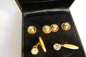Vintage Tuxedo Cufflinks Studs For Formal Wear, Men's Tuxedo Jewelry - Picture 1 of 2