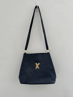 Impresionante Bolso Bandolera Paloma Picasso De Colección Azul Marino Oscuro Borde Dorado Foto 1 de 4