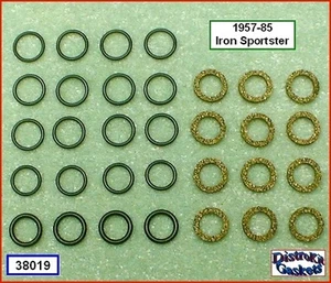 Pushrod Cover Seal Set, cork & rubber, for 1957-1985 Harley Ironhead Sportster - Picture 1 of 1