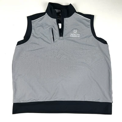 Bobby Jones Black & Gray 1/4 Zip Golf Vest St. Andrews Golf Course Men's Large - Image 1 of 4