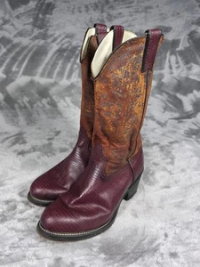 Vintage Durango Boots Size 8.5 Snake Skin Leather Cowboybwestern Southwestern - Picture 1 of 6