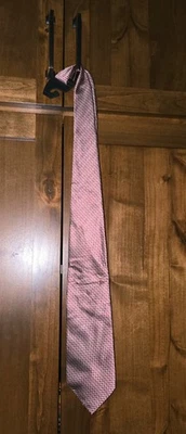 Corbata de seda vintage Firenze rojo y blanco diseño en zig zag traje de negocios Foto 1 de 4
