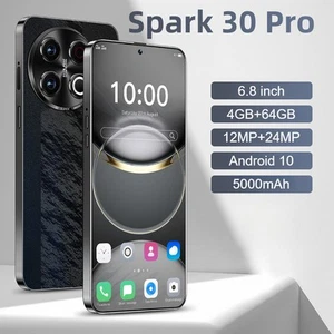 Spark 30 Pro Android Smartphone 6.5'' Unlocked 4+64GB 5000mAh 12+24MP Dual SIM - Picture 1 of 21