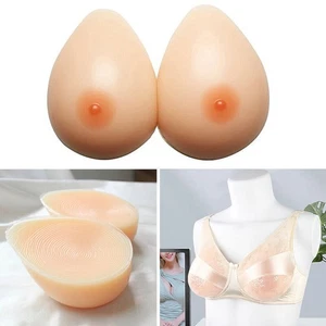 2PCS Forme Seno Silicone Tette Finte CD Transgender Autoadesivo Enhancer - Foto 1 di 8