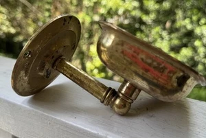 Antique Brass Wall Mounted Soap Dish Vintage Retro Decor Patina Cottagecore - Picture 1 of 8