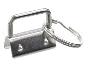 1" Key Fob Hardware Set With Key Rings - 100 Sets - 1 Inch Lanyards Key Chains - Picture 1 of 2