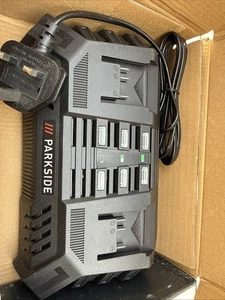 Parkside PDSLG 20 A1 4.5A 20V Dual Bay Rapid Battery Charger - Black (100331890) - Picture 1 of 4