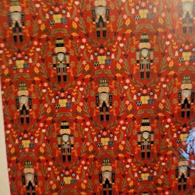 Nuevo Festivo Vacaciones Rojo Oscuro ~ CORTINA DE DUCHA DE TELA ~ Cascanueces Soldados Festivo Foto 1 de 4