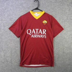AS Roma Jersey Shirt Mens Small Red Yellow Serie A Soccer Totti 10 Qatar Airways - Picture 1 of 8