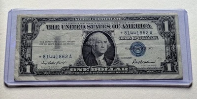 US One Dollar, 1957, $1 Silver Certificate Star Note, Mule - Image 1 of 2
