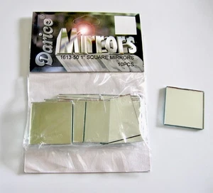 1 ZOLL DARICE KLEINE QUADRATISCHE GLAS BASTELN SPIEGEL 10 STÜCK - Bild 1 von 1