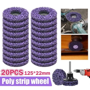 10/20PCS 125mm x 22mm POLY STRIP DISC WHEEL PAINT RUST REMOVAL CLEAN GRINDER UK - Picture 1 of 15