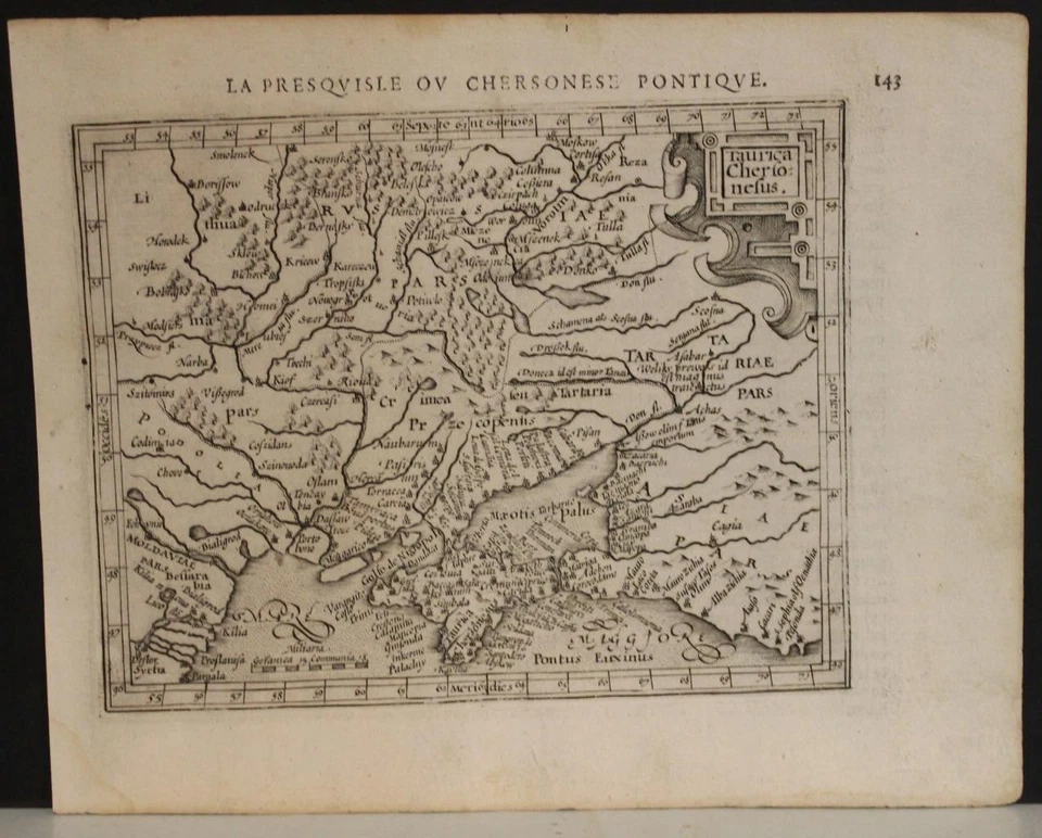 CRIMEAN PENINSULA 1608 MERCATOR/HONDIUS/JANSSON UNUSUAL ANTIQUE ORIGINAL MAP - Image 1 of 1