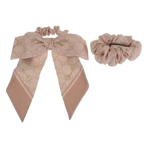 Used GUCCI Gg Silk Scrunchy Set Of 2 770292 3G001 5878 Hair Accessories Pink Ivo - Bild 1 von 5