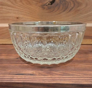 Vintage Schale aus geschliffenem Kristall mit versilbertem Rand - Bild 1 von 8