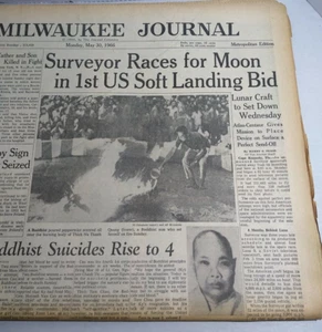 MILWAUKEE JOURNAL Ethel Kennedy War tribute Congo coup Buddhist -5-30-1966 - Picture 1 of 12