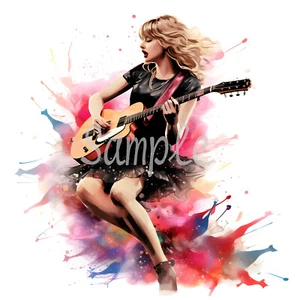 Taylor Swift - Fabric Art Quilt Block -  Pop Star - Cotton - 8 " x 8"- 101583 - Picture 1 of 5
