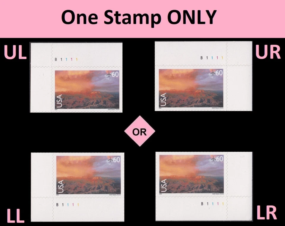 US C135 Airmail Grand Canyon 60c plate single MNH 2000 - Image 1 of 1