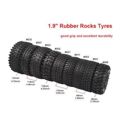 1/10 RC Rock Crawler Tire 1.9" Rubber Tyre for Axial SCX10 90046 90047 TRX4 D90 - Image 1 of 4