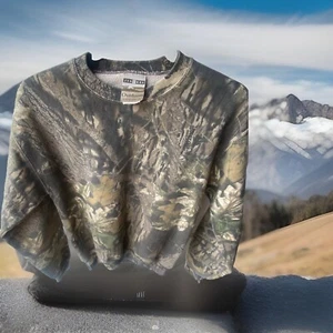 Vintage 90s Jerzees Outdoor Camo Youth Sweatshirt Size Large - Picture 1 of 7