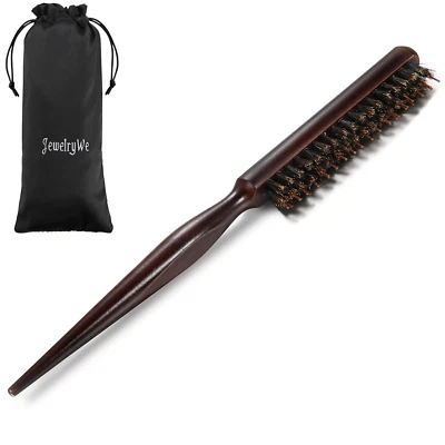 JEWELRYWE Magic Volumer Haarbürste Toupierbürste aus Buchenholz mit Wildschweinborsten