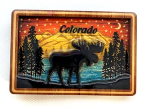 Imán de recuerdo para refrigerador Colorado Moose Scene - Imagen 1 de 3