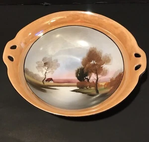 Vintage Noritake Luster Bowl Hand Painted With Handles - Picture 1 of 9