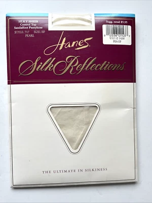 Pantimedias Hanes Silk Reflections Sandalia Pie Talla EF PERLA/Crema/Blanco roto 4'11-5'7 Foto 1 de 2