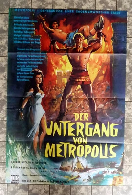 UNTERGANG VON METROPOLIS Gordon Mitchell A1 FILMPOSTER German 1-Sheet 64 Fantasy - Bild 1 von 2