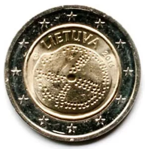 Lituania 2 euros 2016 cultura báltica UNC (#2573) - Imagen 1 de 2