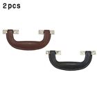 2 Pcs Brown and Black Luggage Toolbox Suitcase Handle for DIY Handbags