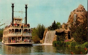 Postkarte Mark Twain Steamboat Frontierland Disneyland Anaheim Kalifornien Chrom - Bild 1 von 2