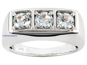 Natural White Topaz Gemstones with 925 Sterling Silver Ring For Men's #C9855