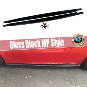 Gloss Black Side Skirt Extension Rocker Panel For 2005-13 BMW 3er E90 E92 E93 M3 - Picture 1 of 13