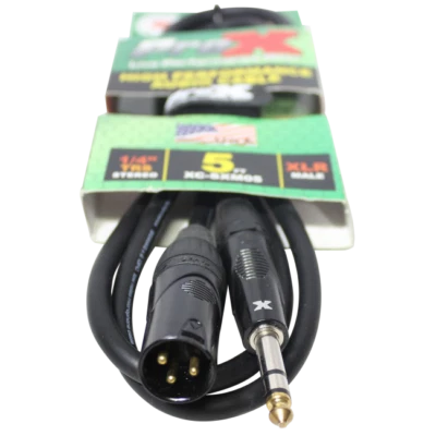 Pro X 5 Ft. Balanced XLR3-M to 1/4" TRS-M High Performance Audio Cable - Image 1 of 4