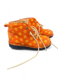 Peppino Ricosta Orange/Yellow Sunflower Leather Winter Boot Sz 25 Fersenpolster - Picture 1 of 10