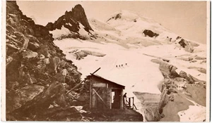 Cdv.Route du Mt Blanc et Cabane des Gran.Mulets.Photo originale Albuminée Garcin - Picture 1 of 2