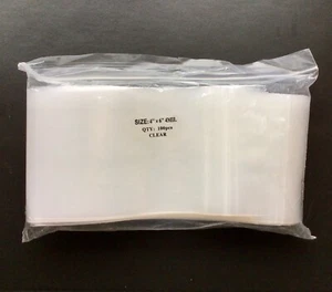 Zip Lock Bags Clear Storage Shipping Resealable Zipper 4x6” Thick  4Mil 100 Bags - Picture 1 of 2
